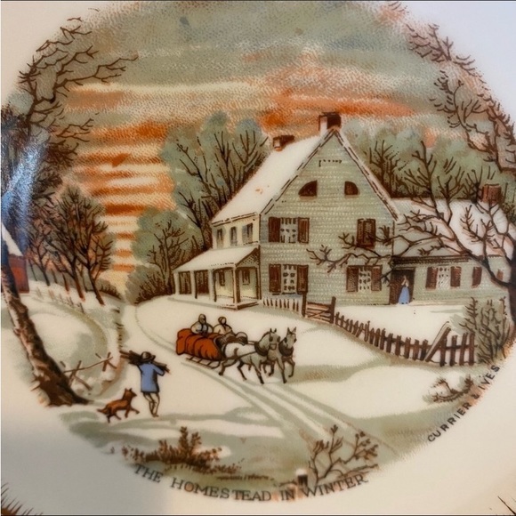 Currier and Ives Decorative Plate Holiday & Winter Theme - Picture 2 of 3